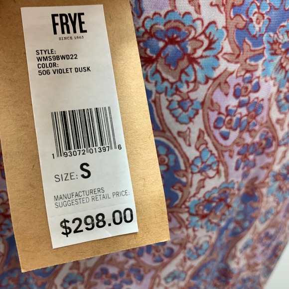 Frye NWT Violet Dusk Printed Ruched Dress, Size Small but runs big - Picture 13 of 16